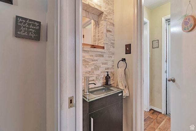 3614 Taylor Ave, Ogden, UT 84403 - bathroom with vanity and wood finished floors