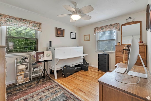 3614 Taylor Ave, Ogden, UT 84403 - office area with wood finished floors and a ceiling fan