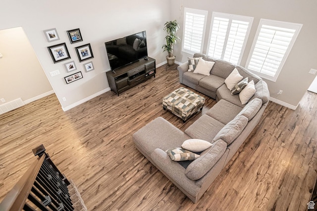 2252 W 3250 S, West Haven, UT 84401 - living room with baseboards, wood finished floors, and visible vents