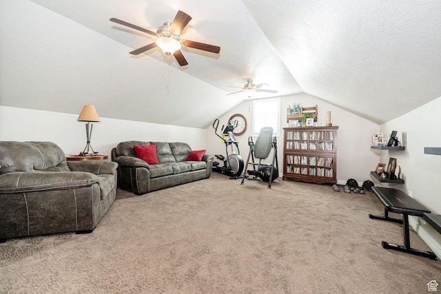 2252 W 3250 S, West Haven, UT 84401 - living area with ceiling fan, vaulted ceiling, and carpet flooring