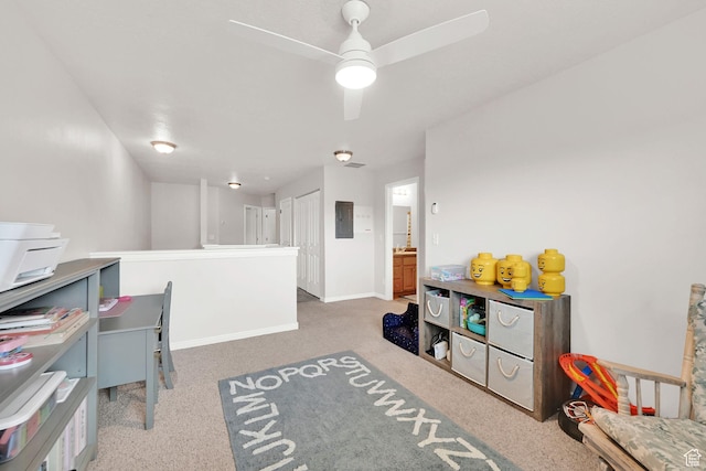 462 W 1490 N Unit 102, Logan, UT 84341 - game room with carpet flooring, electric panel, a ceiling fan, and baseboards