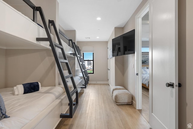 5401 S Aquamarine Ln E, St George, UT 84790 - bedroom with light wood-style flooring, recessed lighting, and baseboards