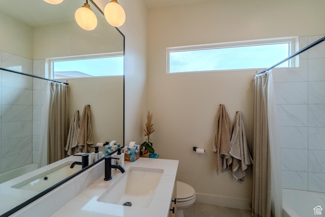 1683 S Painted Vista Cir, Washington, UT 84780 - bathroom featuring plenty of natural light, toilet, shower / bath combo, and vanity