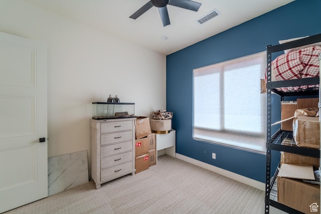 1683 S Painted Vista Cir, Washington, UT 84780 - bedroom with visible vents, baseboards, carpet, and a ceiling fan