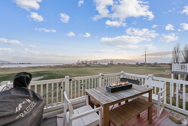 2101 W 980 S, Orem, UT 84059 - wooden deck with grilling area, a rural view, and an outdoor fire pit