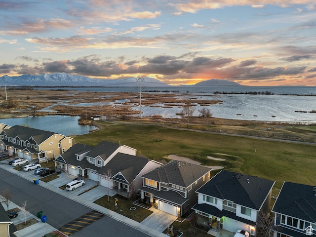 2101 W 980 S, Orem, UT 84059 - aerial view at dusk featuring a residential view and a water and mountain view