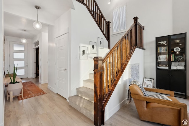 2101 W 980 S, Orem, UT 84059 - stairway with a high ceiling, wood finished floors, and a wealth of natural light
