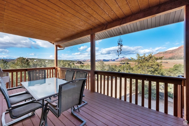 1617 N Mount Zion Dr, Apple Valley, UT 84737 - wooden deck featuring outdoor dining area and a mountain view