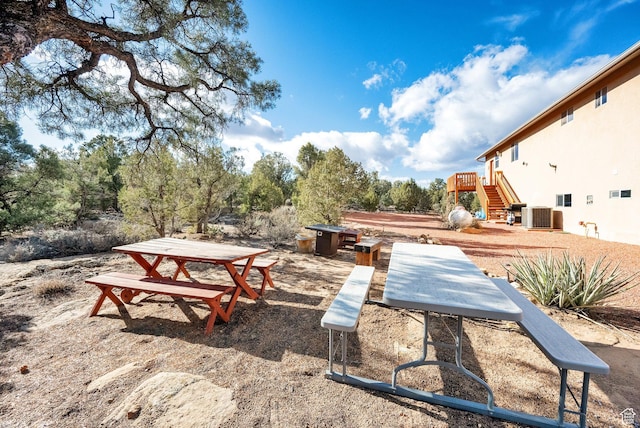 1617 N Mount Zion Dr, Apple Valley, UT 84737 - view of yard with central AC unit and stairs