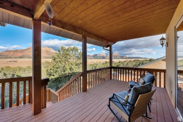1617 N Mount Zion Dr, Apple Valley, UT 84737 - wooden terrace with a mountain view