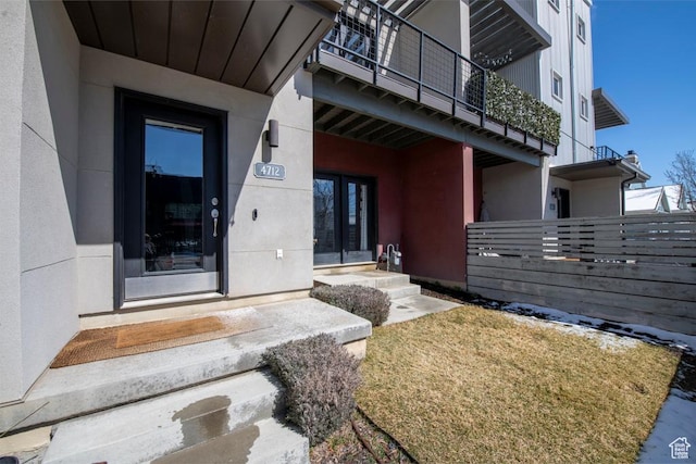 4712 W S Jordan Pkwy S, South Jordan, UT 84009 - property entrance featuring stucco siding and a balcony