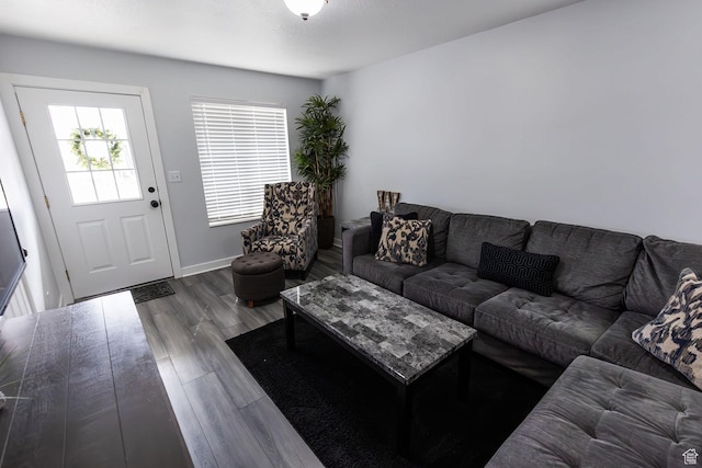 832 S 1430 E, Spanish Fork, UT 84660 - living room with wood finished floors and baseboards