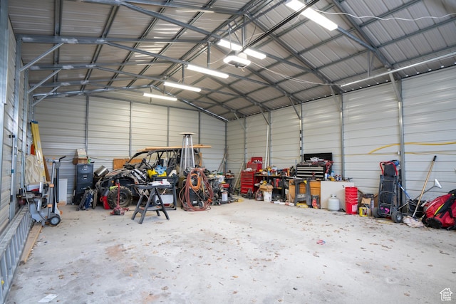 4072 N White Pine Rd E, Eagle Mountain, UT 84005 - garage featuring a garage door opener and metal wall