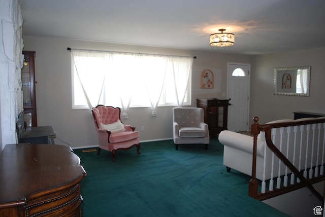 71 Gary Way N, Salt Lake, UT 84054 - sitting room with an upstairs landing, carpet flooring, and baseboards