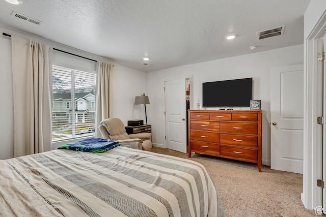 1436 S Divide Dr, Santaquin, UT 84655 - bedroom featuring visible vents, recessed lighting, and light colored carpet
