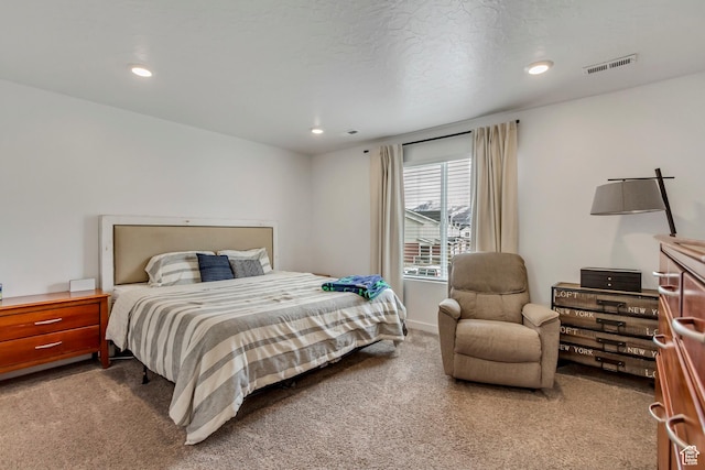 1436 S Divide Dr, Santaquin, UT 84655 - bedroom featuring visible vents, recessed lighting, and carpet
