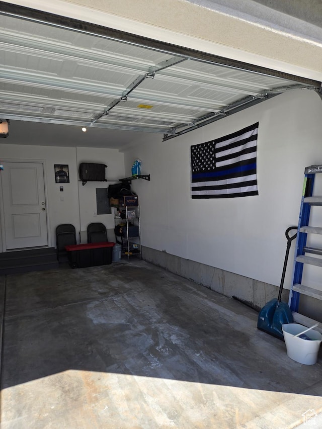 1436 S Divide Dr, Santaquin, UT 84655 - garage with electric panel and a garage door opener