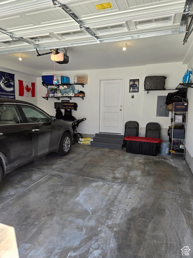 1436 S Divide Dr, Santaquin, UT 84655 - garage featuring electric panel and a garage door opener