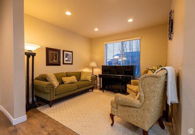 160 S 2775 W, West Point, UT 84015 - living room featuring recessed lighting, baseboards, and wood finished floors