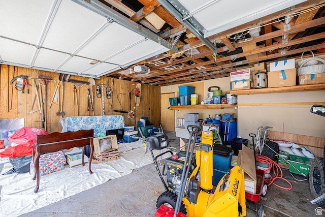 2536 N 575 E, North Ogden, UT 84414 - garage featuring a garage door opener and wooden walls