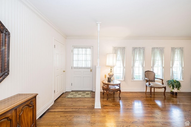 2536 N 575 E, North Ogden, UT 84414 - foyer with ornamental molding, light wood finished floors, and baseboards
