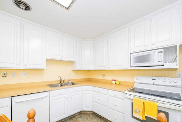 2536 N 575 E, North Ogden, UT 84414 - kitchen with white appliances, a sink, white cabinets, and light countertops