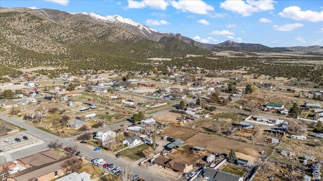 aerial view with a mountain view