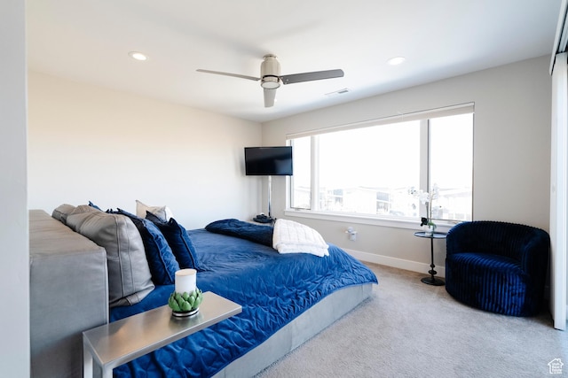 6394 E 850 S, Huntsville, UT 84317 - carpeted bedroom featuring baseboards, ceiling fan, and recessed lighting