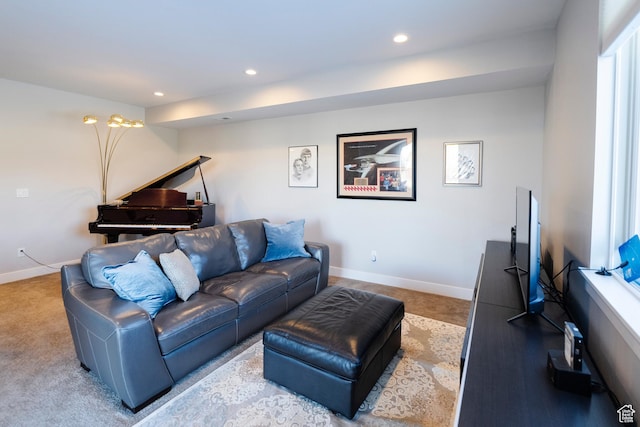6394 E 850 S, Huntsville, UT 84317 - living room with recessed lighting, baseboards, and carpet flooring