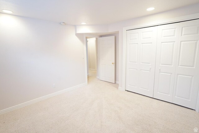 1046 E 1100 S, Spanish Fork, UT 84660 - unfurnished bedroom with light carpet, recessed lighting, baseboards, and a closet
