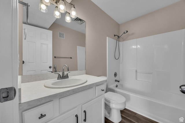 3860 S Mccall St Unit 2D, South Salt Lake, UT 84115 - full bathroom with vanity, bathtub / shower combination, and wood finished floors