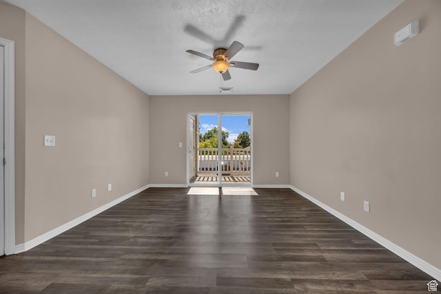 3860 S Mccall St Unit 2D, South Salt Lake, UT 84115 - unfurnished room featuring ceiling fan and dark wood-style flooring
