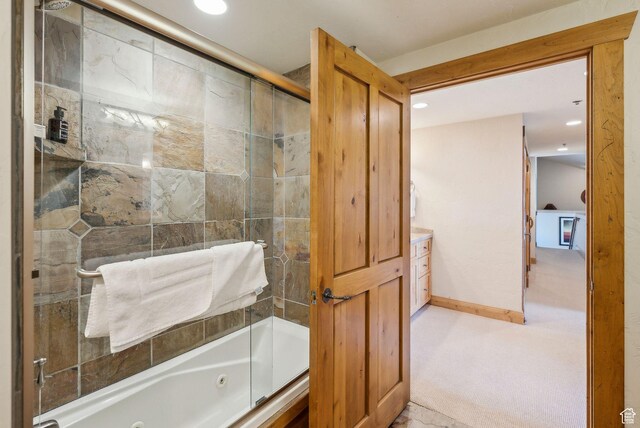 3855 Grand Summit Dr Unit 701Q3, Park City, UT 84098 - full bathroom featuring a combined bath / shower with jetted tub, baseboards, and recessed lighting