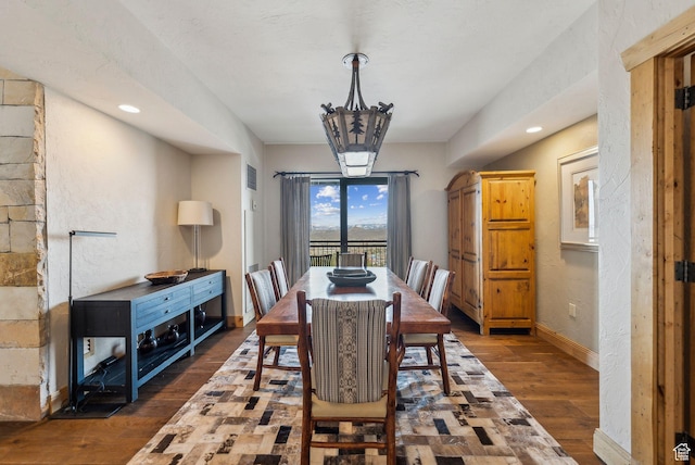 3855 Grand Summit Dr Unit 701Q3, Park City, UT 84098 - dining space featuring baseboards, visible vents, wood finished floors, and recessed lighting