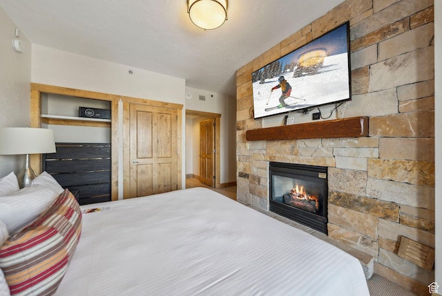 3855 Grand Summit Dr Unit 701Q3, Park City, UT 84098 - bedroom with a stone fireplace