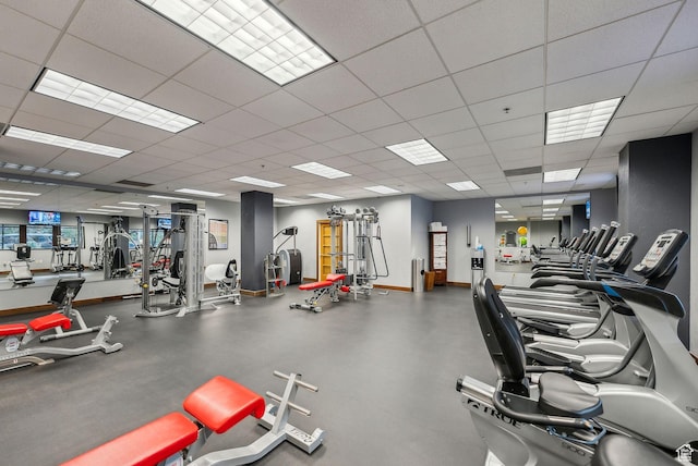 3855 Grand Summit Dr Unit 701Q3, Park City, UT 84098 - workout area with baseboards and a paneled ceiling