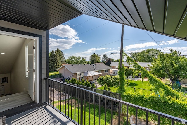 balcony with a residential view