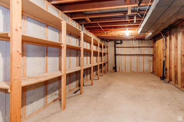 view of unfinished below grade area