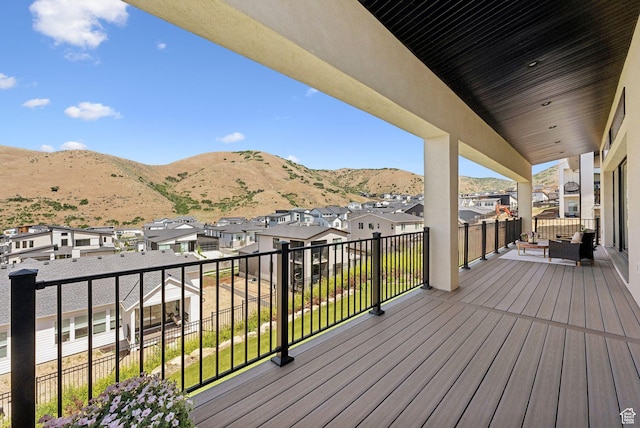 5641 N Canyon Rim Rd, Lehi, UT 84043 - wooden deck with a residential view and a mountain view