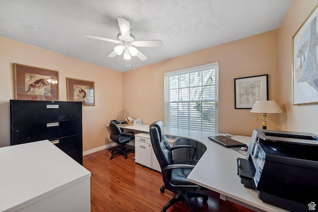 1376 Granada Dr, Bountiful, UT 84010 - office with a ceiling fan, baseboards, and wood finished floors