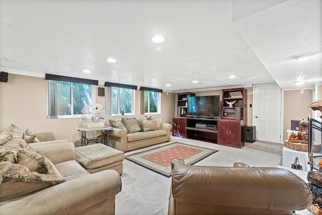 1376 Granada Dr, Bountiful, UT 84010 - living room with recessed lighting and ornamental molding