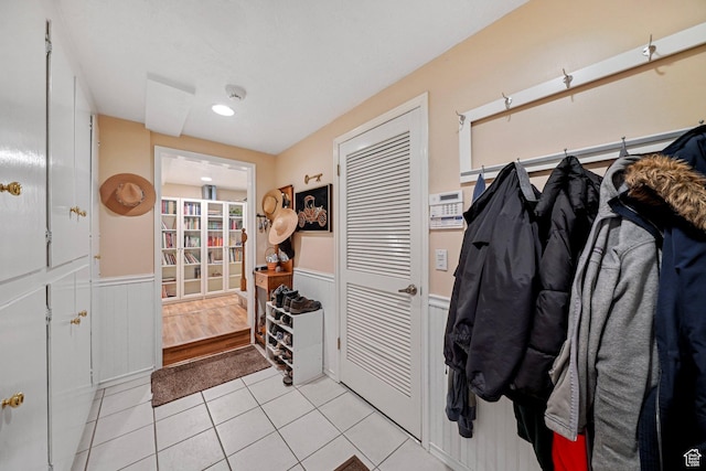 1376 Granada Dr, Bountiful, UT 84010 - interior space with a wainscoted wall and light tile patterned floors