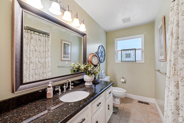 1376 Granada Dr, Bountiful, UT 84010 - full bathroom featuring visible vents, toilet, tile patterned flooring, and vanity