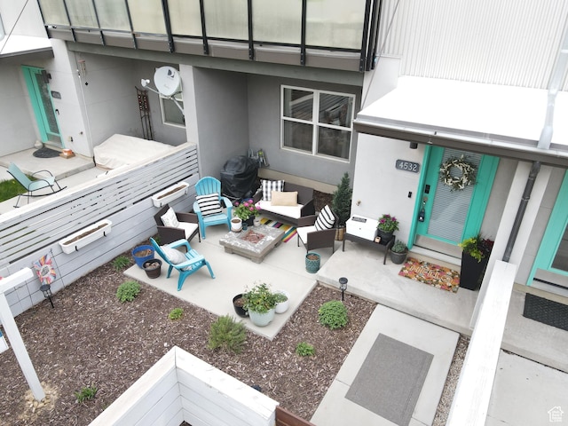 view of patio with an outdoor hangout area