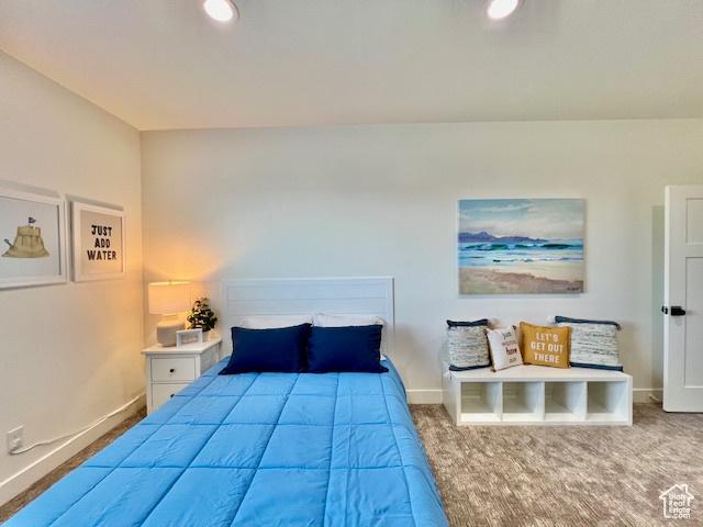 650 Blue Sage Dr, Fish Haven, ID 83287 - carpeted bedroom with baseboards and recessed lighting