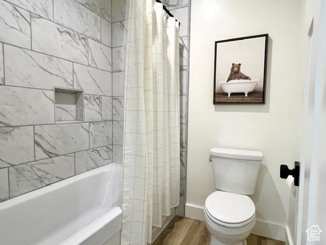 650 Blue Sage Dr, Fish Haven, ID 83287 - bathroom featuring toilet, wood finished floors, and baseboards