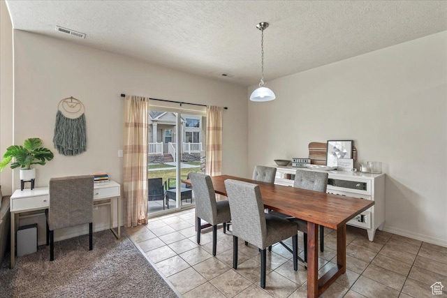 576 E 1540 S, Lehi, UT 84043 - dining area featuring baseboards, a textured ceiling, visible vents, and light tile patterned floors