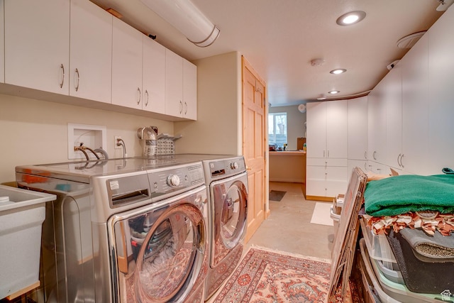 4547 Fawn Way Unit 2050, Heber City, UT 84032 - clothes washing area with independent washer and dryer, a sink, cabinet space, and recessed lighting