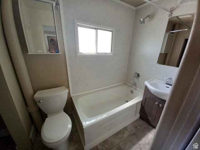488 S 100 W, Price, UT 84501 - full bathroom featuring toilet, vanity, tile patterned floors, and shower / washtub combination