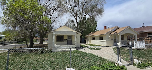 488 S 100 W, Price, UT 84501 - bungalow with a gate, stucco siding, a porch, and a chimney